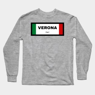 Verona City in Italian Flag Long Sleeve T-Shirt